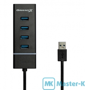 USB HUB Grand-X GH-412 Black 4-port USB 3.0