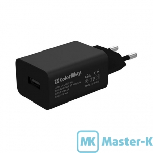 Зарядное устройство сетевое ColorWay CW-CHS012-BK Black