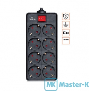 Фильтр-удлинитель REAL-EL RS-8 PROTECT USB 1.8m