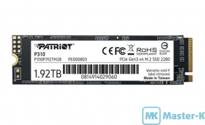 SSD M.2 PCI-E 1.92Tb Patriot P310 M.2 2280 NVMe PCI-E 3.0 (P310P192TM28)