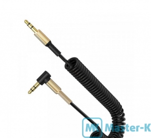 Кабель Audio 3.5мм/3.5мм Male-Male 1 м SkyDolphin SR08 Spring Wire(AUX-000062), 3.5мм - 3.5мм, Black