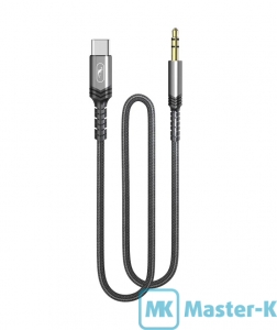 Кабель Audio Type-C to 3.5мм audio female 1.0 m SkyDolphin (AUX-000076) Black