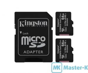 FLASH 2x64Gb microSDXC Kingston Canvas Select Plus (SDCS2/­64GB-2P1A), UHS-1