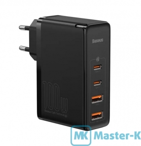 Зарядное устройство сетевое Baseus GaN2 Pro Quick Charger 2C+2U 100W+ кабель Type-C/Type-C Black (CCGAN2P-L01) USB Charger 100W Black