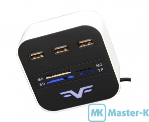 USB HUB Frime FHC-AllinOne3p2W 3-port + Cardreader White