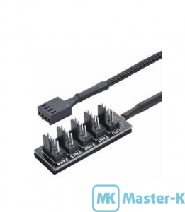 Разветвитель питания Gelid PWM FAN HUB (FC-PWM-05-2) 4-pin PWM to 5x4-pin PWM оплетка