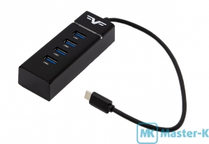 USB HUB Frime FH-20060 4-port (1х3.0, 3x2.0) Black USB 3.0 Type-C