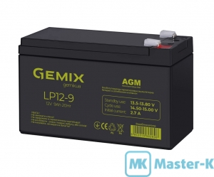 Аккумуляторная батарея 12В/9 Ач для UPS Gemix LP12-9.0