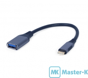 Кабель USB 3.0 Type C OTG 0.15 м Cablexpert Metal (A-USB3C-OTGAF-01)