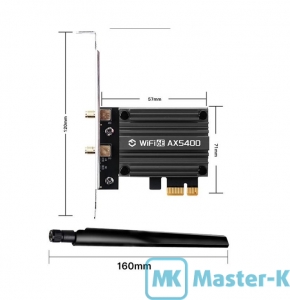 Net Card FENVI PCE-AX5400 2.4Ghz/5Ghz/6Ghz 802.11AX + Bluetooth5.3 PCI Express 1x