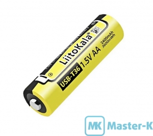 Аккумулятор LiitoKala AA USB-T36 2400mAh (USB-T36), Yellow