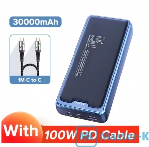 Мобильная батарея QOOVI Power Bank 30000 mAh 65W Black (P-30PD65W)