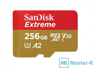 FLASH 256Gb microSDXC SanDisk Extreme (SDSQXAV-256G-GN6MA), UHS-1 U3 V30 A2