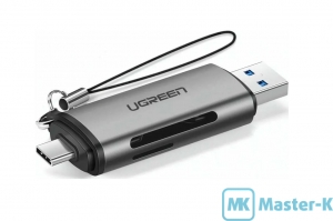 Кардридер Ugreen CM185 2-in-1 USB3.0/USB-C Black