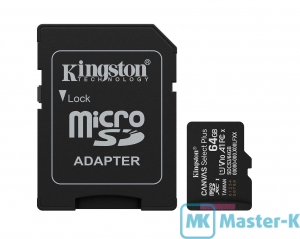FLASH 64Gb microSDXC Kingston Canvas Select Plus (SDCS3/64GB), UHS-1 U1 V10 A1