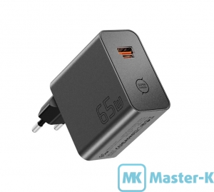 Зарядное устройство сетевое Essager 65W GaN Charger ES-CD65 Black QC 4.0 + PD